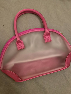 Dessange transparent pink handbag new 25×17 cm