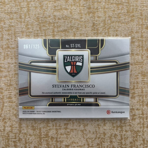 Sylvain Francisco Panini Select Euroleague numbered card