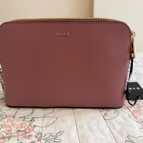 DKNY small leather shoulder bag, dusty pink