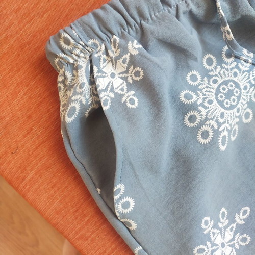 Summer women's pants new with tag, boho style, blue with white mandala