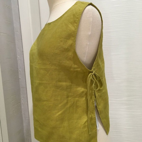 Massimo Dutti linen top size S like new, olive green and yellow