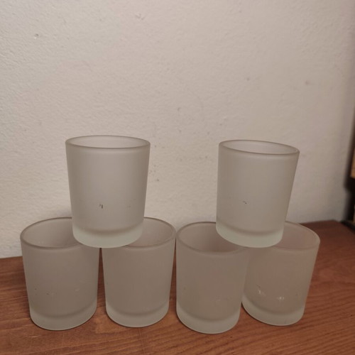 Vintage cocktail shaker set with frosted glass and metal stand like new