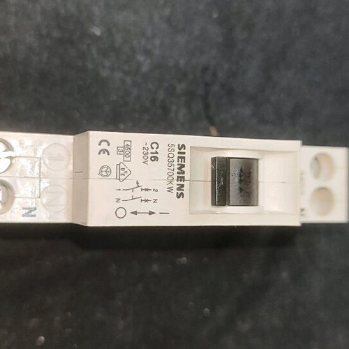 Siemens bipolar fuse 16 amp single pole with neutral like new