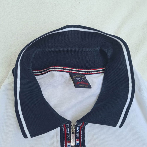 Paul & Shark Yachting men's polo shirt 1/4 zip XXL, white