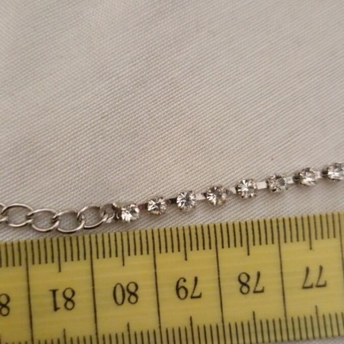 Vintage waist chain belt like new, silver with rhinestones