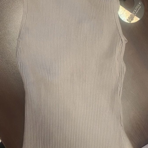 Fullah Sugah sleeveless cotton blouse with rhinestones, new, grey