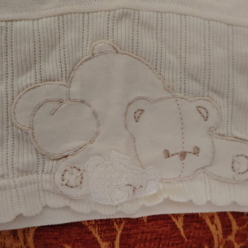 Joom baby polo shirt 6 months, ecru with embroidered bear