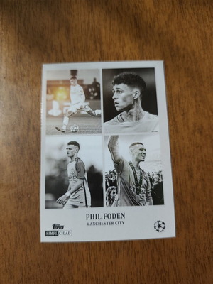 Phil Foden Manchester City Topps Simplicidad UCC Black White Insert Card σαν καινούργιο