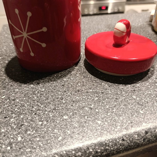 Ceramic pepper and Christmas ceramic container like new