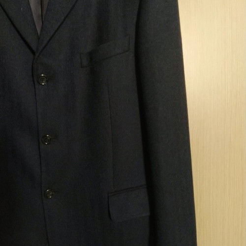 Men's jacket used, 100% virgin wool, blue, size M
