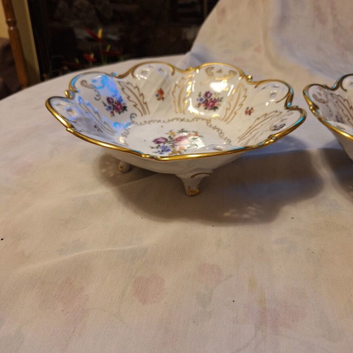 Porcelain plates set from Germany like new, hand-painted with 24k gold