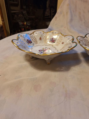 Porcelain plates set from Germany like new, hand-painted with 24k gold