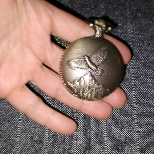 Copper pocket watch with eagle new