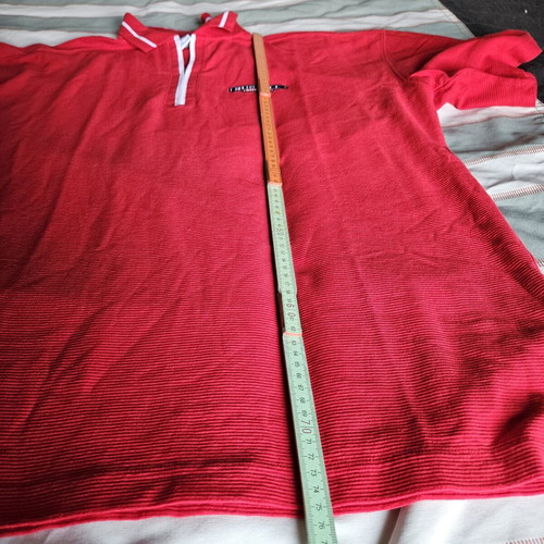 Russell Athletic vintage quarter-zip polo T-shirt, XL, red