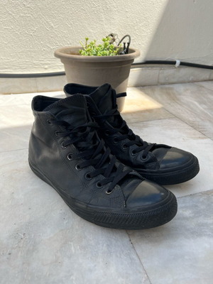 Converse δερμάτινα μποτάκια μεταχειρισμένα, ανδρικό νούμερο 43, μαύρα