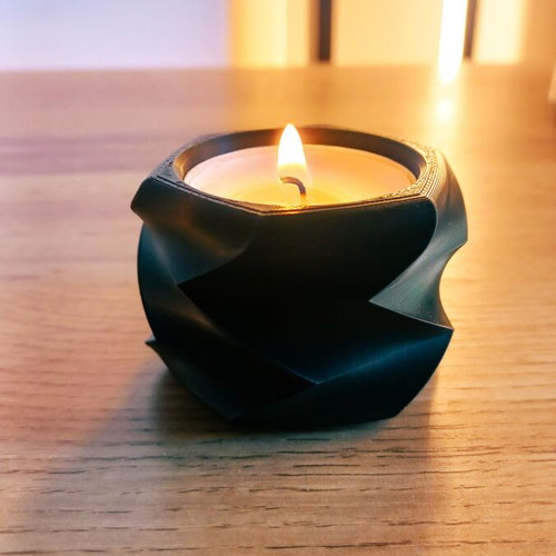 Modern tealight holders set black & white