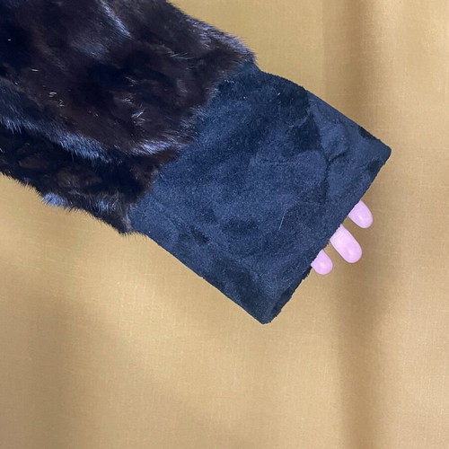 Mink fur coat like new, black, size L