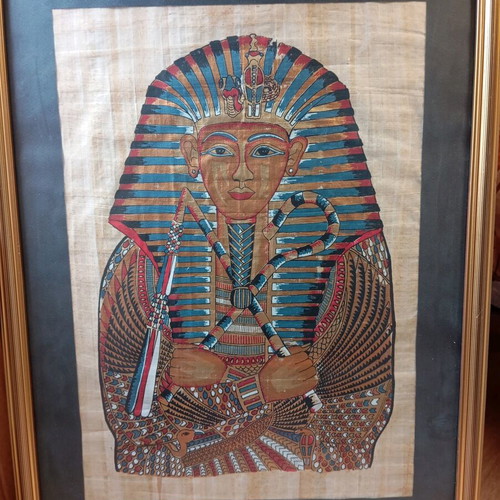 Papyrus framed art used, wooden frame 64x49 cm