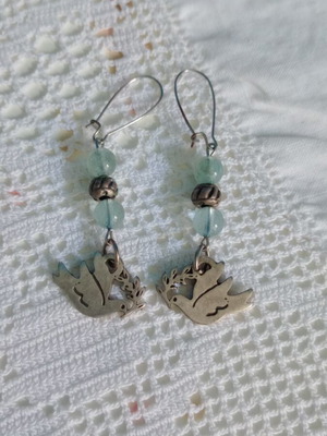 Earrings handmade with aventurine semi-precious stones new