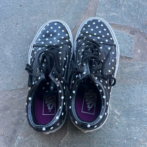 Vans Old Skool Leather Polka Dots sneakers like new, black and white