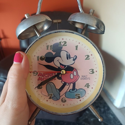 Vintage Mickey Mouse Twin Bell Alarm Clock by Walt Disney, new