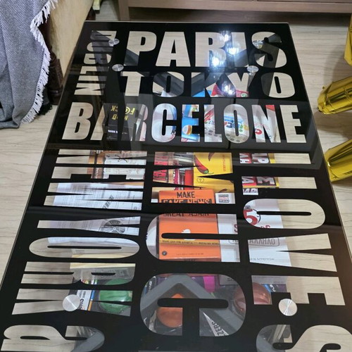 Glass coffee table used Paris Tokyo Barcelona series