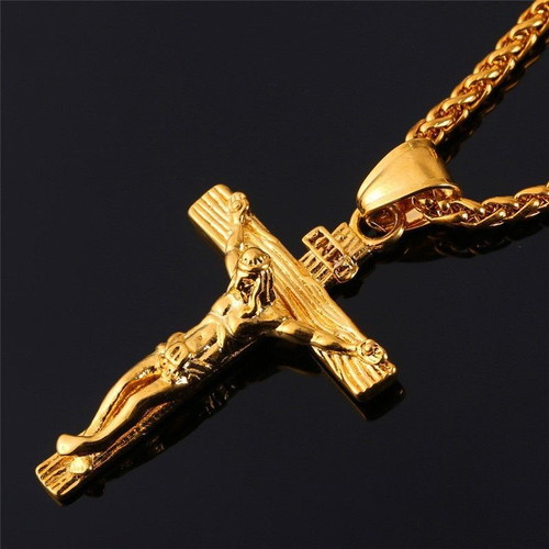 Cross from Medical Steel Christ Gold Color Unisex