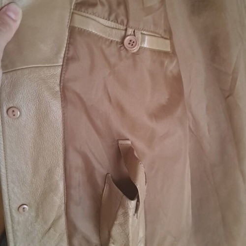 Leather jacket beige caramel XXL used, Leder brand