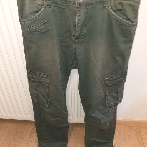 Cargo pants used, waist 32, green, XXS