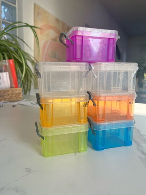 Set of 7 mini storage boxes like new
