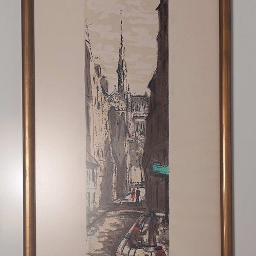 Painting used, dimensions 26cm x 52cm