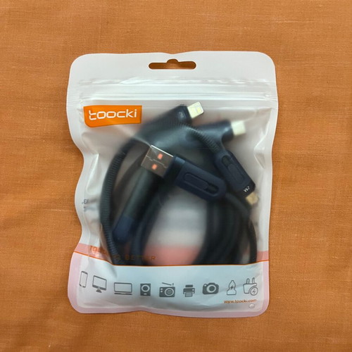 Toocki 3-in-1 Charging Cable USB-C Lightning Micro-USB Navy Blue 1.2m new