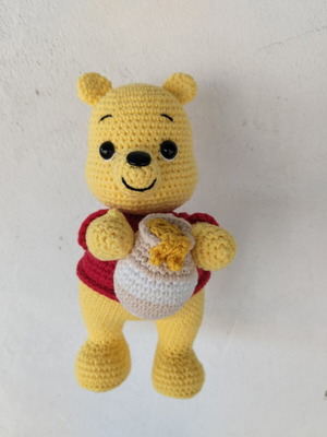 Amigurumi teddy bear handmade with acrylic and cotton yarn