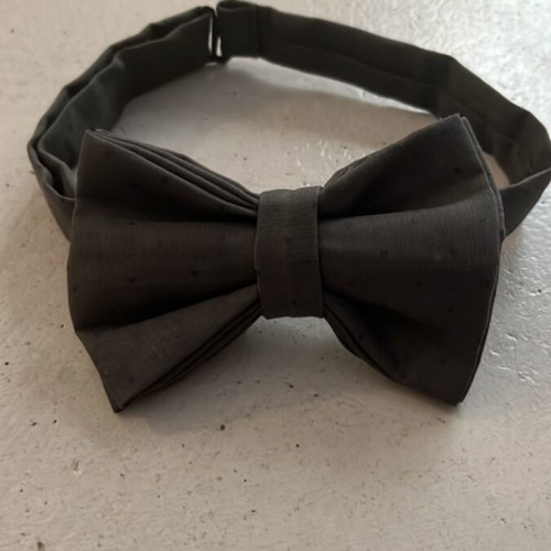 Bow tie new adjustable cotton black and gray