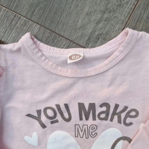 Baby set size 56/62 with pink top and Feetje leggings