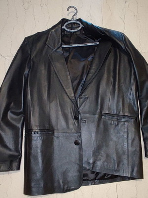 A Deep leather men's jackets, black, sizes M and L