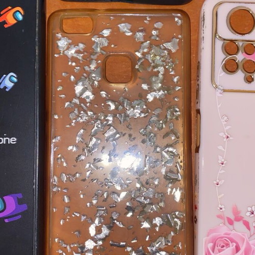 Clear phone case used with glitter
