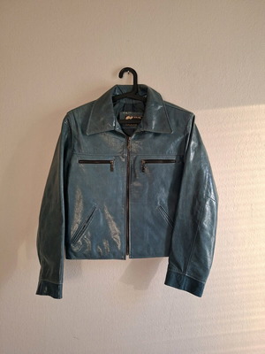 Кожено яке гръцко производство като ново, medium, зелено тюркоазено