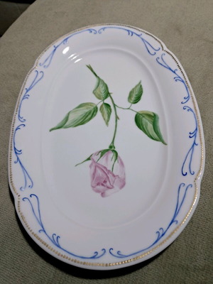 Vintage platter from Germany like new with embossed hand-painted blue details