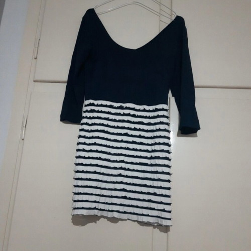 Navy blouse like new, size M 38 10, white and blue