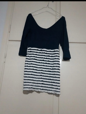 Navy blouse like new, size M 38 10, white and blue
