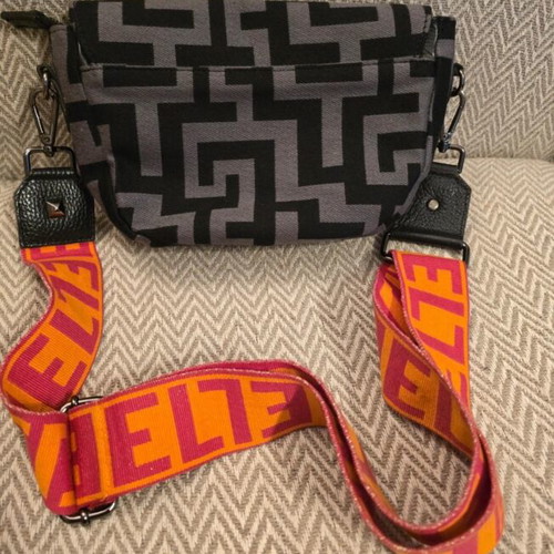 El Crossbody Bag used with geometric monogram and colorful strap