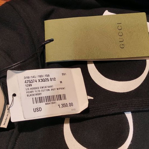 Gucci Interlocking G hoodie sweatshirt new, medium size, black cotton