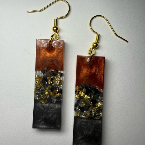 Handmade earrings new from resin with stones