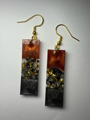 Handmade earrings new from resin with stones