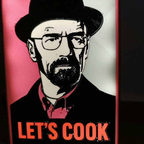 Breaking Bad Light Box with Heisenberg design and lighting, new