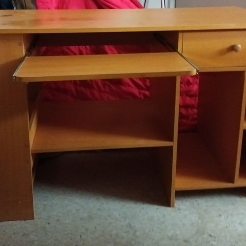 Computer desk used with drawer and 3 shelves