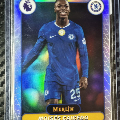 2025-26 Topps Merlin Premier League Moisés Caicedo Silver Refractor Chelsea FC card
