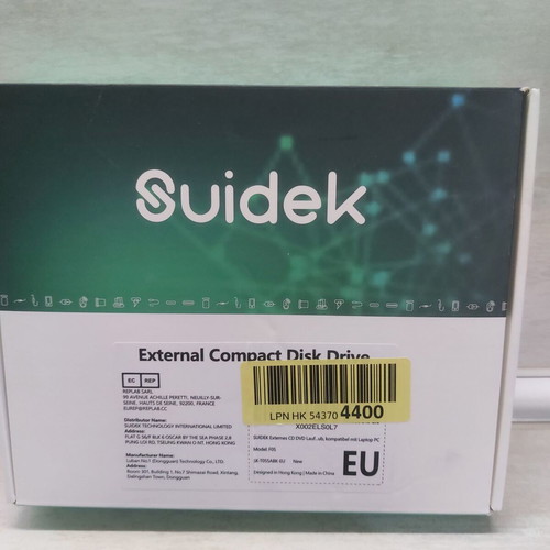 Suidek 7-in-1 external CD/DVD drive with M.2 NVMe SSD slot, new