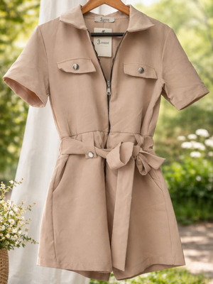 One-piece shorts new, beige, slim fit